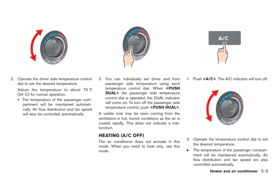 Heating (a/c off) -3 | NISSAN 2014 GT R - Multi Function Display Owner's Manual User Manual | Page 168 / 314