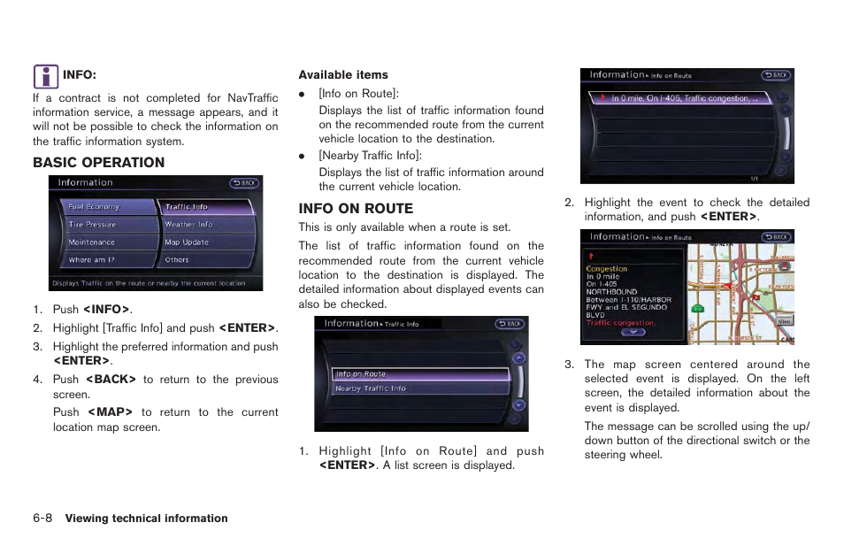 Basic operation -8 info on route -8 | NISSAN 2014 GT R - Multi Function Display Owner's Manual User Manual | Page 181 / 314