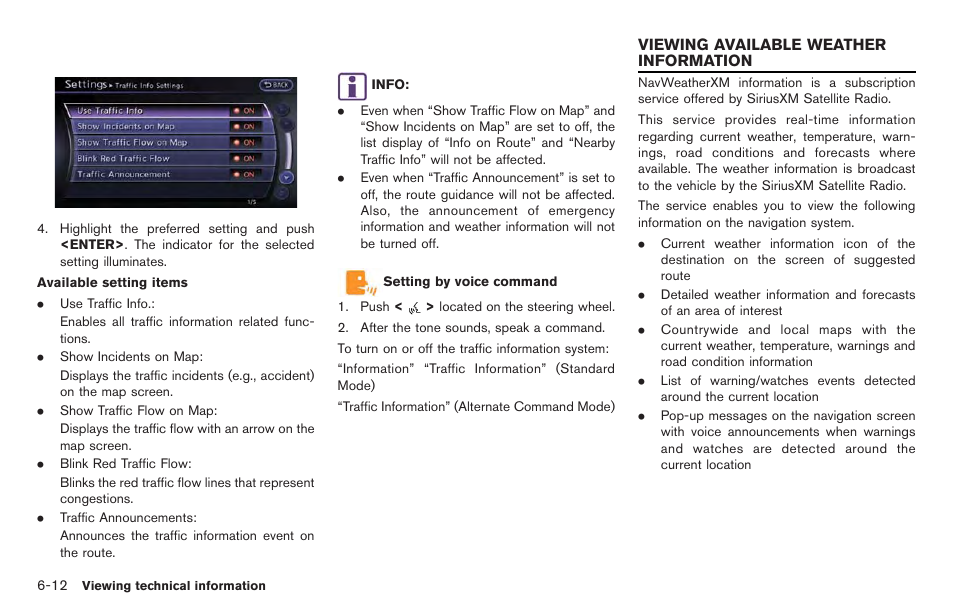 Viewing available weather information -12 | NISSAN 2014 GT R - Multi Function Display Owner's Manual User Manual | Page 185 / 314