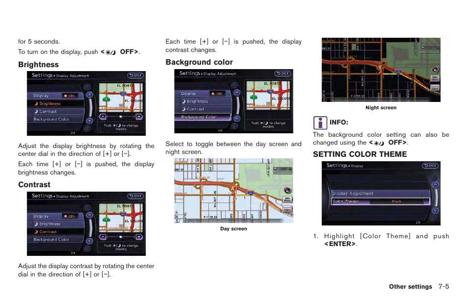 Setting color theme -5 | NISSAN 2014 GT R - Multi Function Display Owner's Manual User Manual | Page 202 / 314
