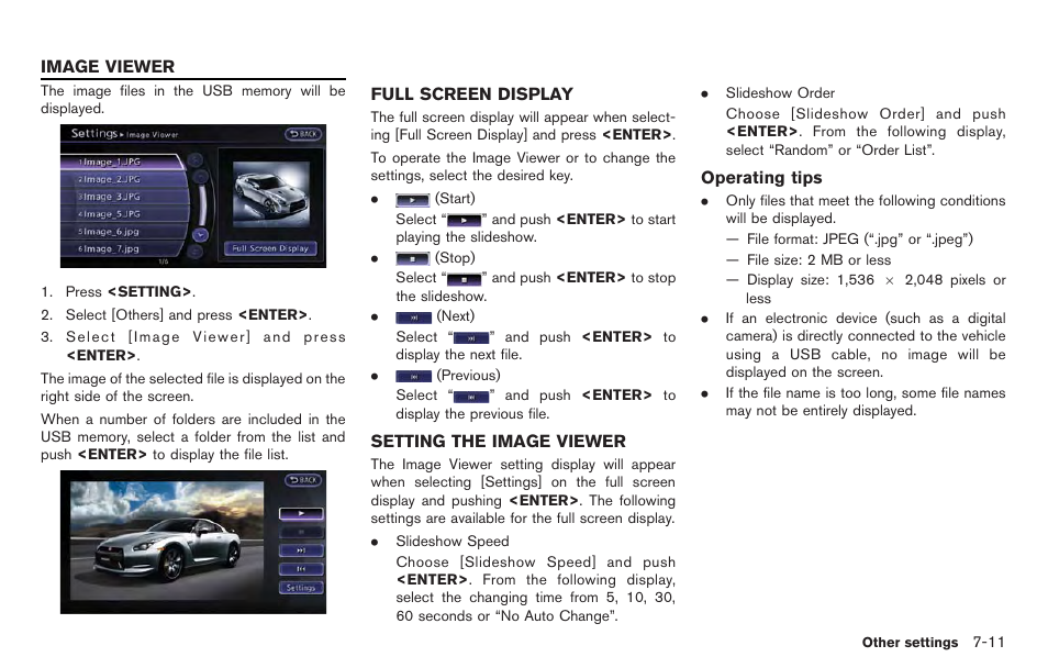 Image viewer -11 | NISSAN 2014 GT R - Multi Function Display Owner's Manual User Manual | Page 208 / 314