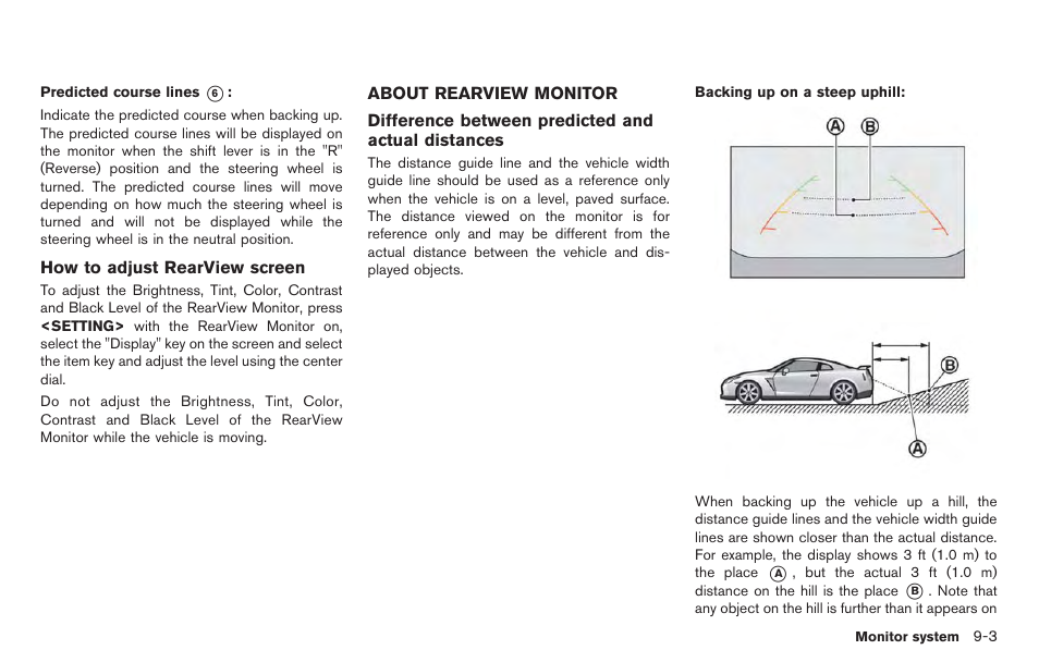 About rearview monitor -3 | NISSAN 2014 GT R - Multi Function Display Owner's Manual User Manual | Page 240 / 314