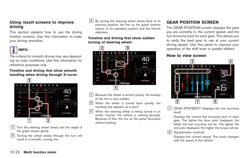 Gear position screen -22 | NISSAN 2014 GT R - Multi Function Display Owner's Manual User Manual | Page 267 / 314