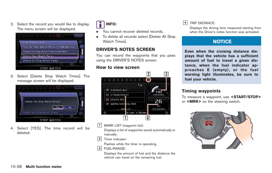 Driver’s notes screen -28 | NISSAN 2014 GT R - Multi Function Display Owner's Manual User Manual | Page 273 / 314