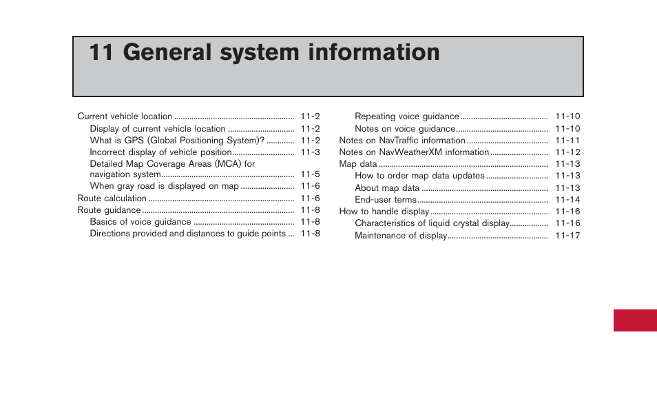 General system information, 11 general system information | NISSAN 2014 GT R - Multi Function Display Owner's Manual User Manual | Page 278 / 314