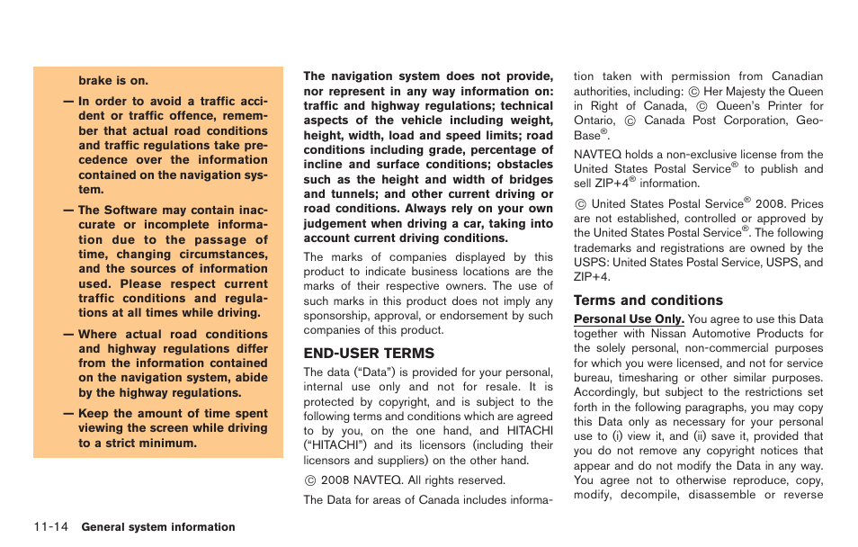 End-user terms -14 | NISSAN 2014 GT R - Multi Function Display Owner's Manual User Manual | Page 291 / 314