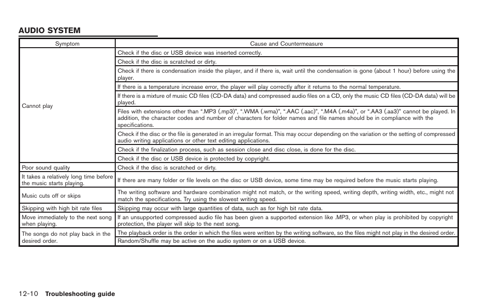 Audio system -10, Audio system | NISSAN 2014 GT R - Multi Function Display Owner's Manual User Manual | Page 305 / 314