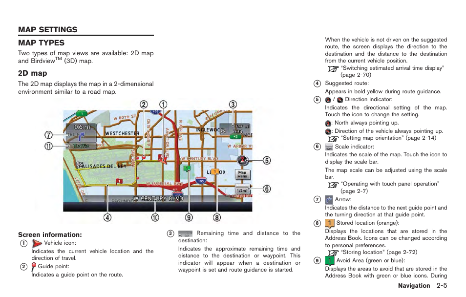 Map settings -5, Map types -5 | NISSAN 2014 GT R - Multi Function Display Owner's Manual User Manual | Page 32 / 314
