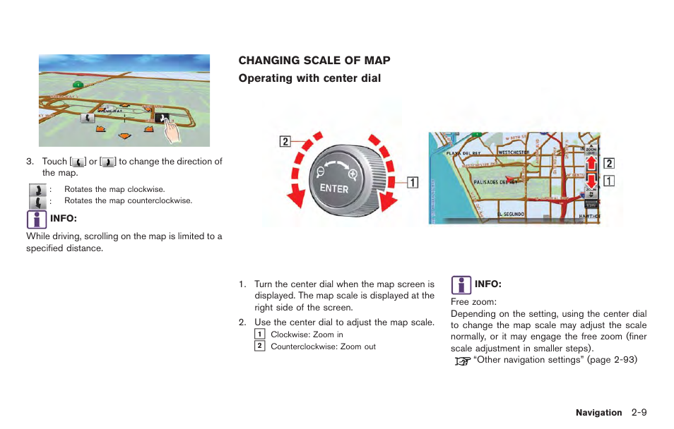 Changing scale of map -9 | NISSAN 2014 GT R - Multi Function Display Owner's Manual User Manual | Page 36 / 314