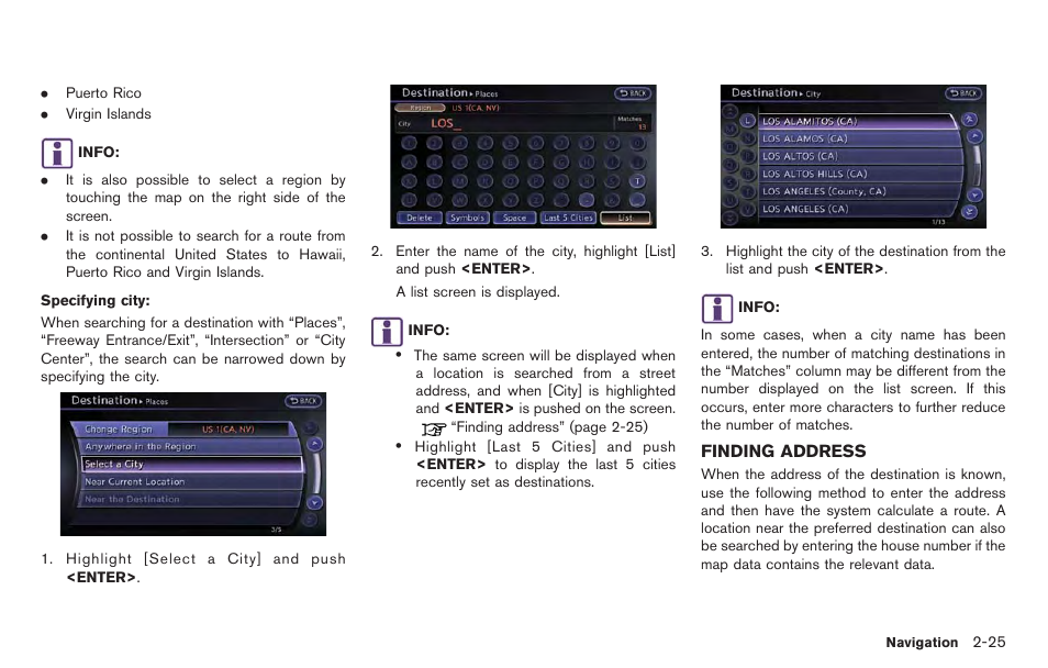 Finding address -25 | NISSAN 2014 GT R - Multi Function Display Owner's Manual User Manual | Page 52 / 314