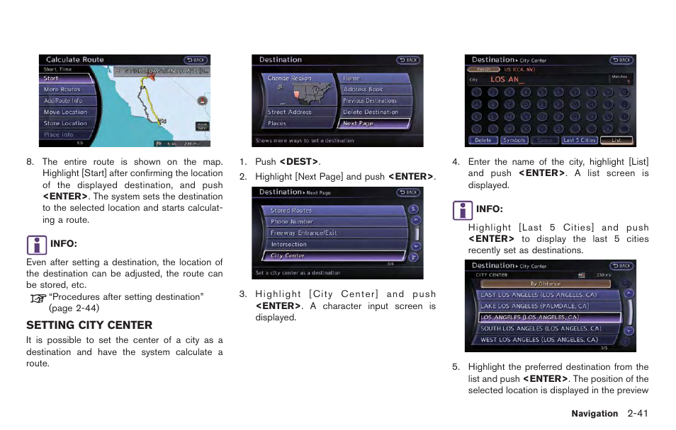 Setting city center -41 | NISSAN 2014 GT R - Multi Function Display Owner's Manual User Manual | Page 68 / 314