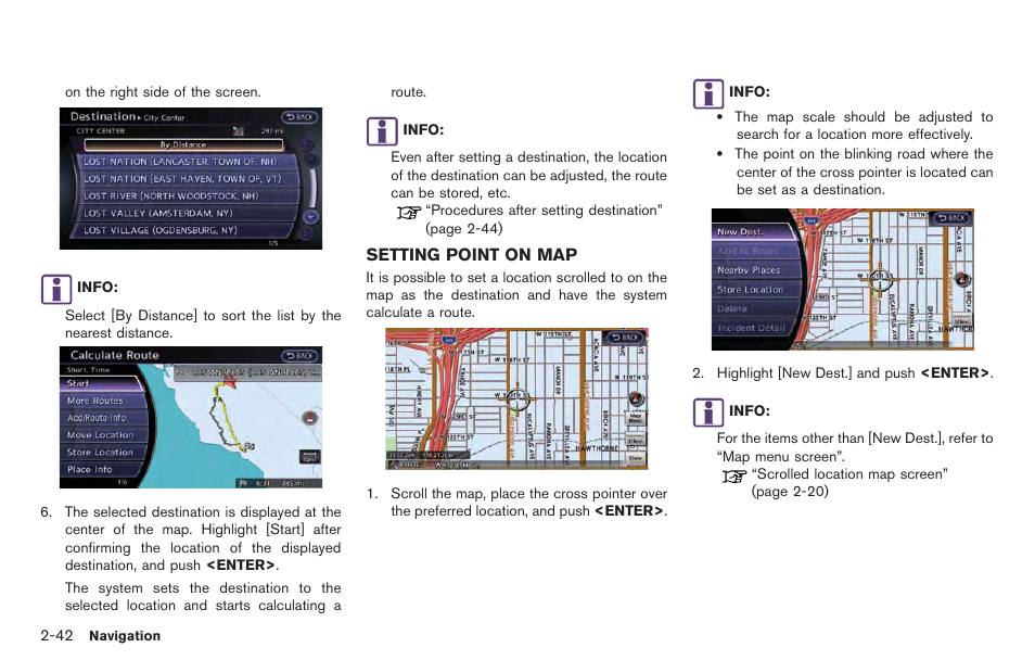 Setting point on map -42 | NISSAN 2014 GT R - Multi Function Display Owner's Manual User Manual | Page 69 / 314
