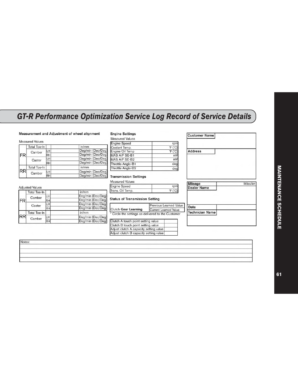 NISSAN 2014 GT R - Service & Maintenance Guide User Manual | Page 62 / 82