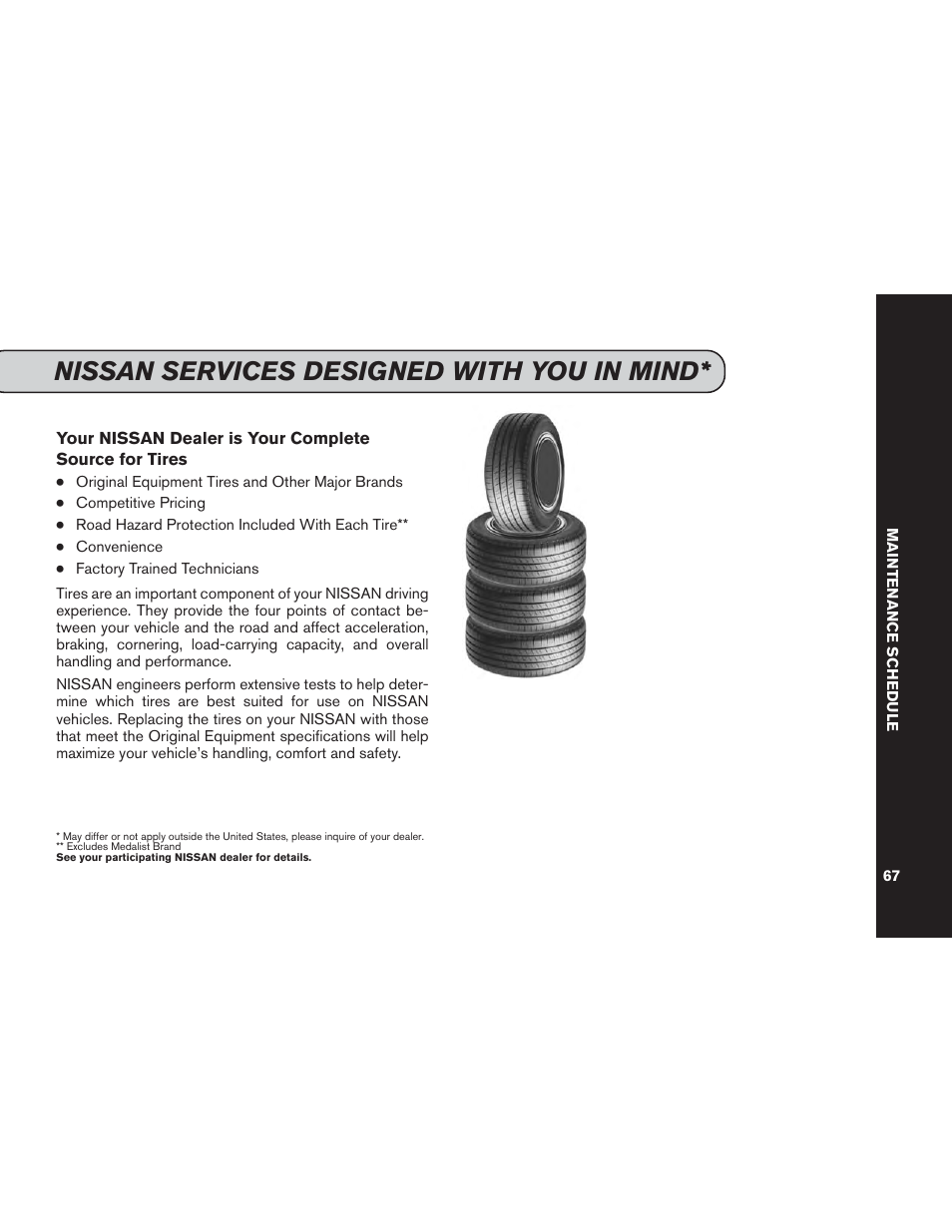 Nissan services designed with you in mind | NISSAN 2014 GT R - Service & Maintenance Guide User Manual | Page 68 / 82