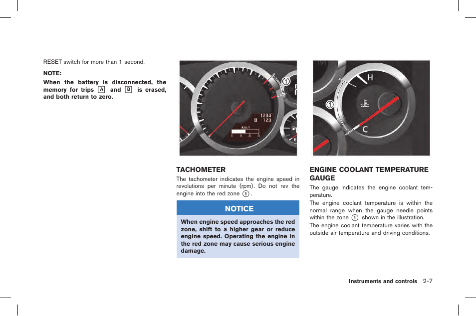Tachometer -7 engine coolant temperature gauge -7 | NISSAN 2015 GT R - Owner's Manual User Manual | Page 104 / 358