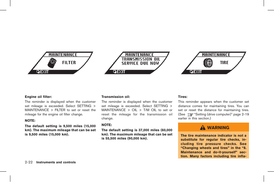 Warning | NISSAN 2015 GT R - Owner's Manual User Manual | Page 119 / 358