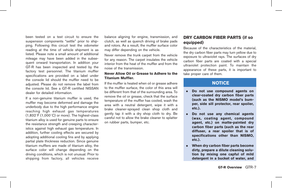 Notice | NISSAN 2015 GT R - Owner's Manual User Manual | Page 14 / 358