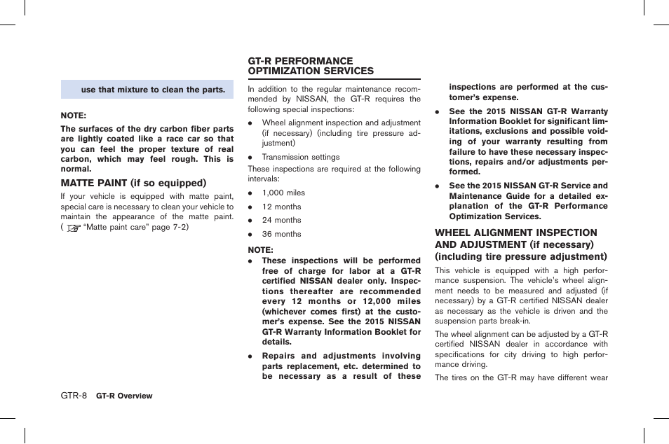 NISSAN 2015 GT R - Owner's Manual User Manual | Page 15 / 358
