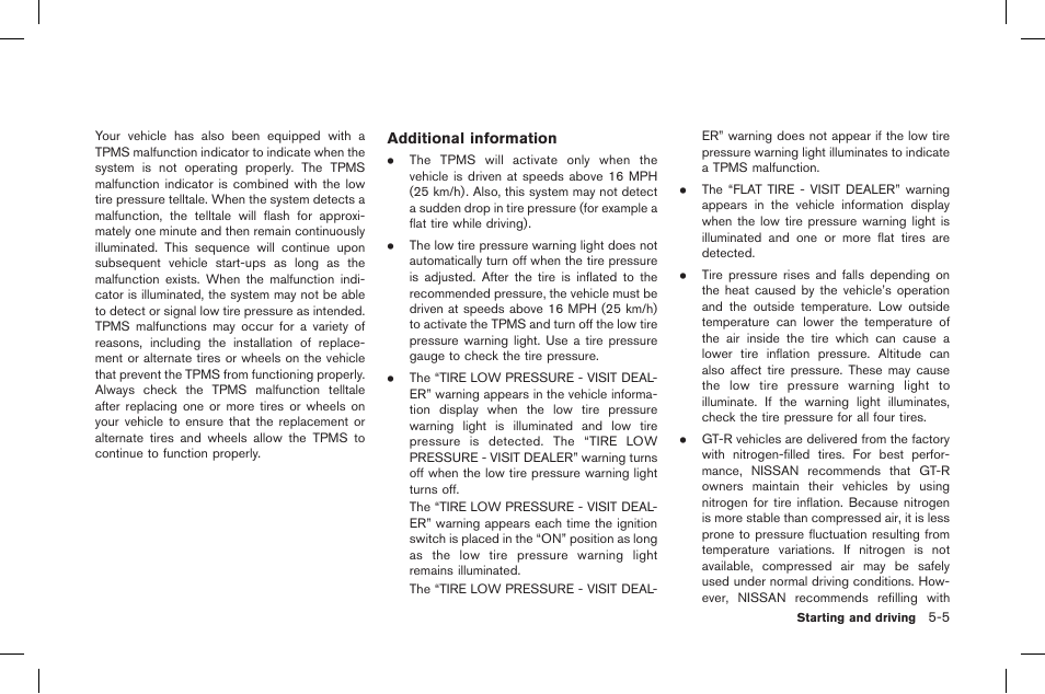 NISSAN 2015 GT R - Owner's Manual User Manual | Page 202 / 358