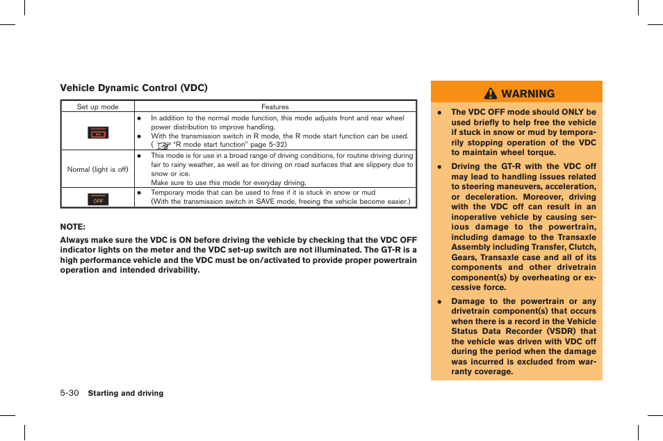 Warning | NISSAN 2015 GT R - Owner's Manual User Manual | Page 227 / 358