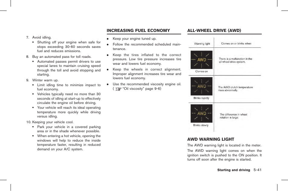 Awd warning light -41 | NISSAN 2015 GT R - Owner's Manual User Manual | Page 238 / 358