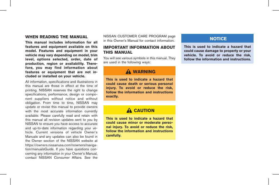 NISSAN 2015 GT R - Owner's Manual User Manual | Page 3 / 358