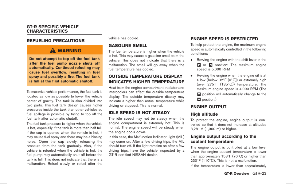 NISSAN 2015 GT R - Owner's Manual User Manual | Page 30 / 358