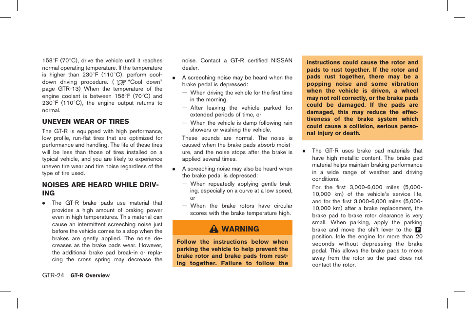 Warning | NISSAN 2015 GT R - Owner's Manual User Manual | Page 31 / 358
