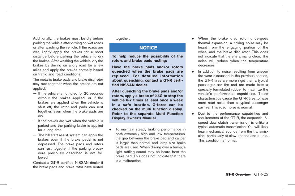 Notice | NISSAN 2015 GT R - Owner's Manual User Manual | Page 32 / 358