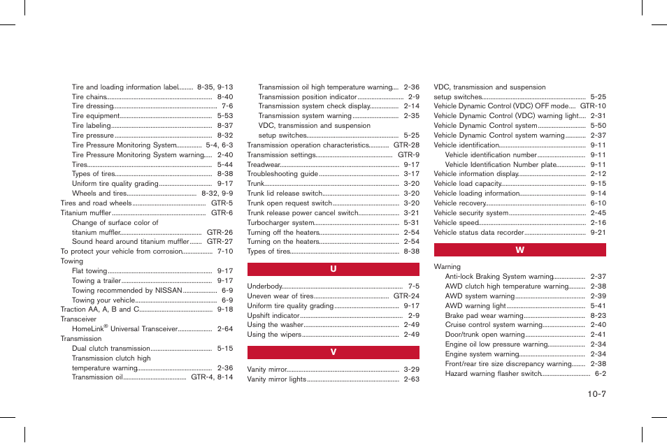 NISSAN 2015 GT R - Owner's Manual User Manual | Page 354 / 358
