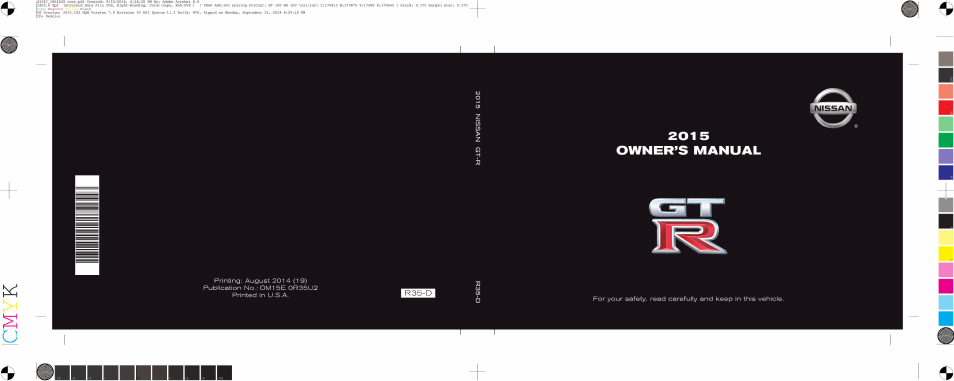 NISSAN 2015 GT R - Owner's Manual User Manual | Page 358 / 358