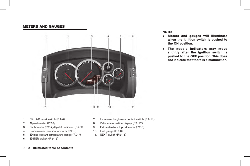 Meters and gauges -10, Meters and gauges | NISSAN 2015 GT R - Owner's Manual User Manual | Page 47 / 358