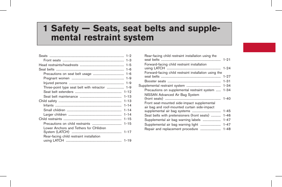 NISSAN 2015 GT R - Owner's Manual User Manual | Page 50 / 358