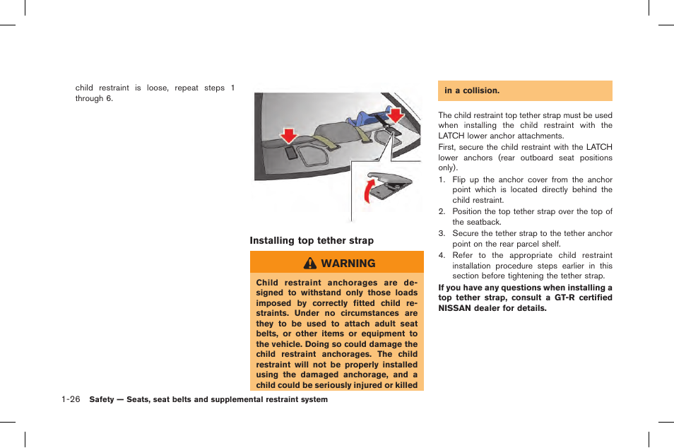 Warning | NISSAN 2015 GT R - Owner's Manual User Manual | Page 75 / 358