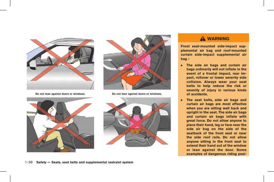 Warning | NISSAN 2015 GT R - Owner's Manual User Manual | Page 87 / 358