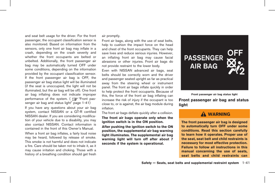 Warning | NISSAN 2015 GT R - Owner's Manual User Manual | Page 90 / 358
