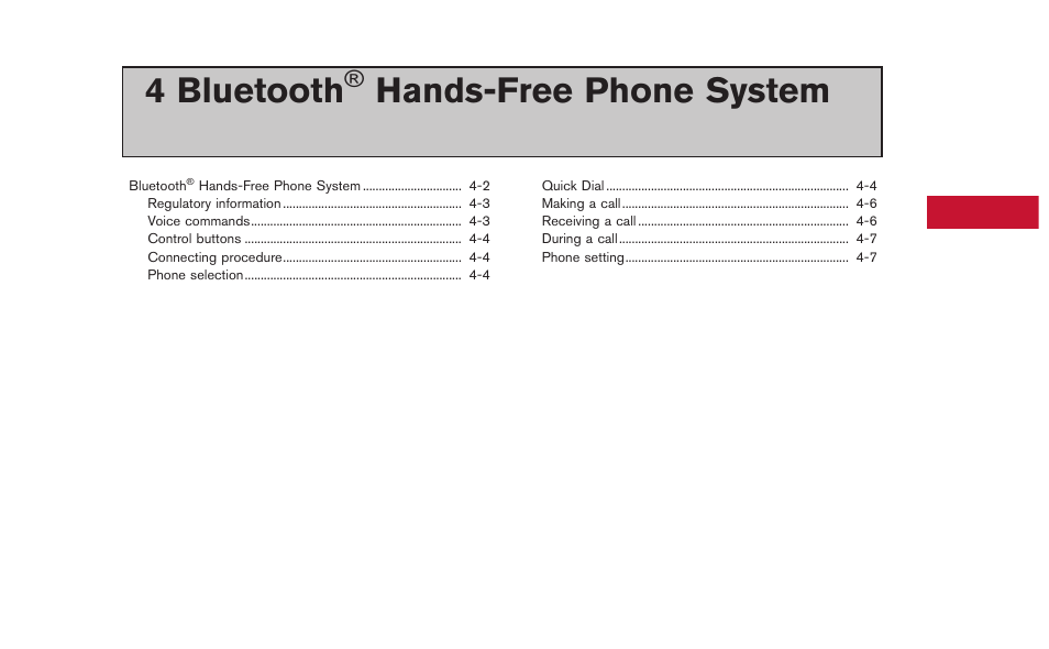 Bluetooth, Hands-free phone system, 4 bluetooth | NISSAN 2015 GT R - Multi Function Display Owner's Manual User Manual | Page 148 / 298