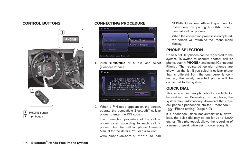 Quick dial -4 | NISSAN 2015 GT R - Multi Function Display Owner's Manual User Manual | Page 151 / 298