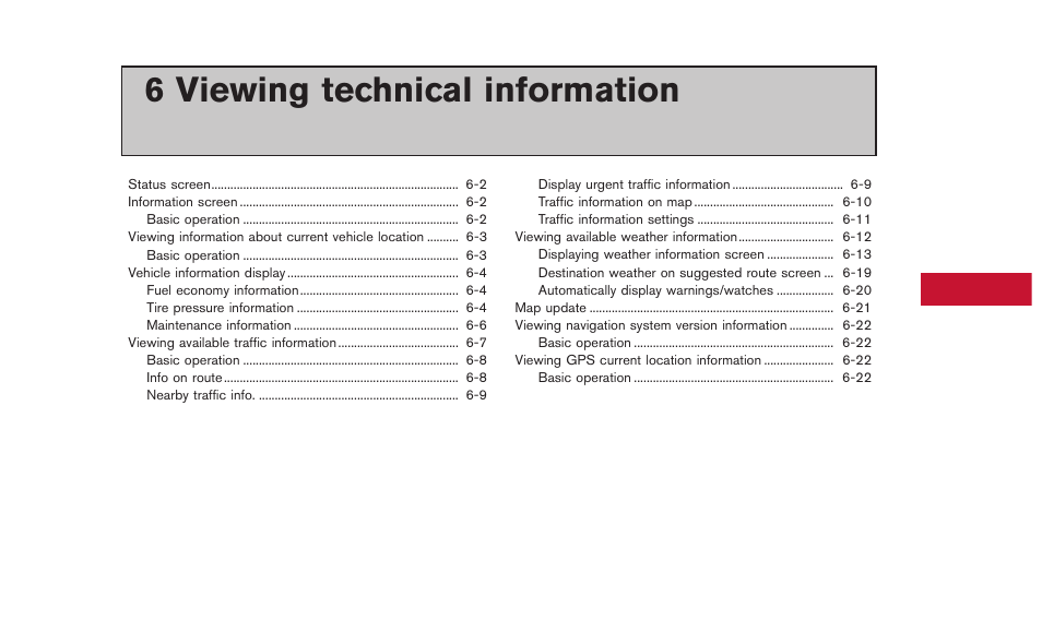 Viewing technical information, 6 viewing technical information | NISSAN 2015 GT R - Multi Function Display Owner's Manual User Manual | Page 164 / 298