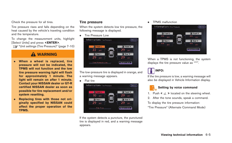 Warning | NISSAN 2015 GT R - Multi Function Display Owner's Manual User Manual | Page 168 / 298