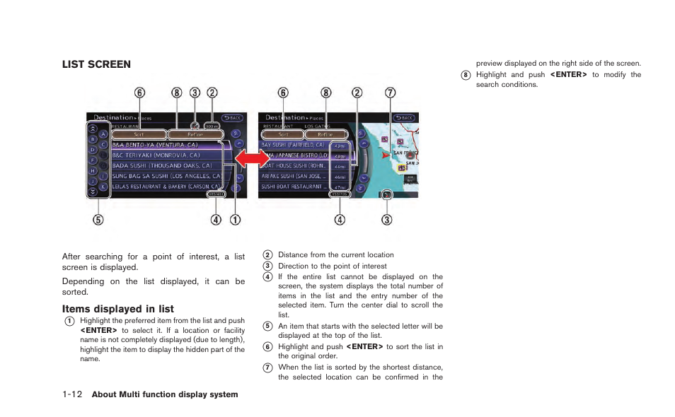 List screen -12 | NISSAN 2015 GT R - Multi Function Display Owner's Manual User Manual | Page 21 / 298