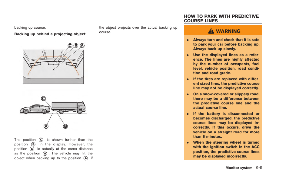 How to park with predictive course lines -5 | NISSAN 2015 GT R - Multi Function Display Owner's Manual User Manual | Page 232 / 298