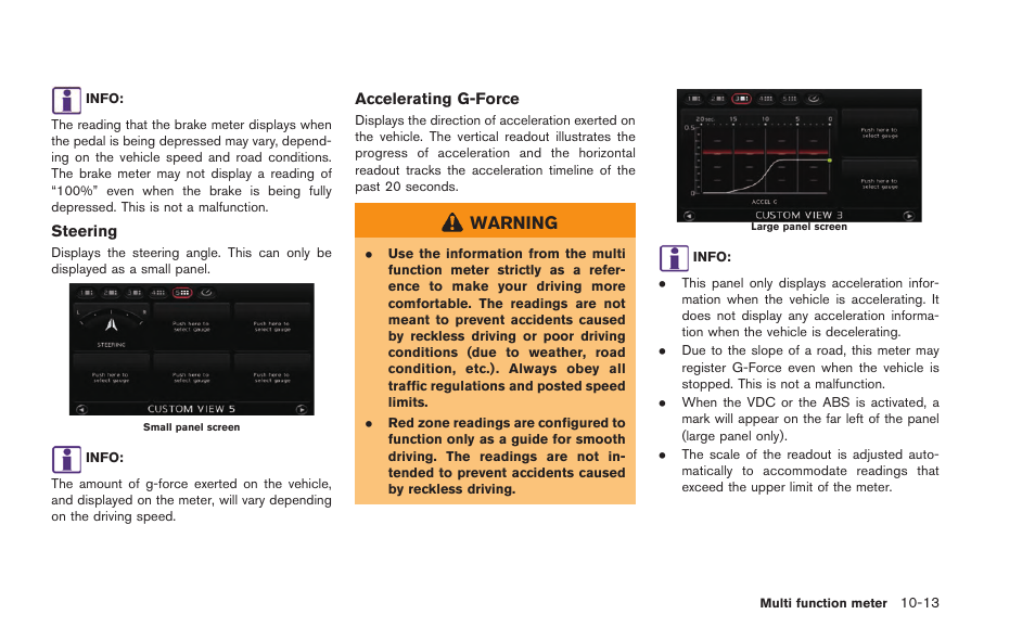 Warning | NISSAN 2015 GT R - Multi Function Display Owner's Manual User Manual | Page 248 / 298