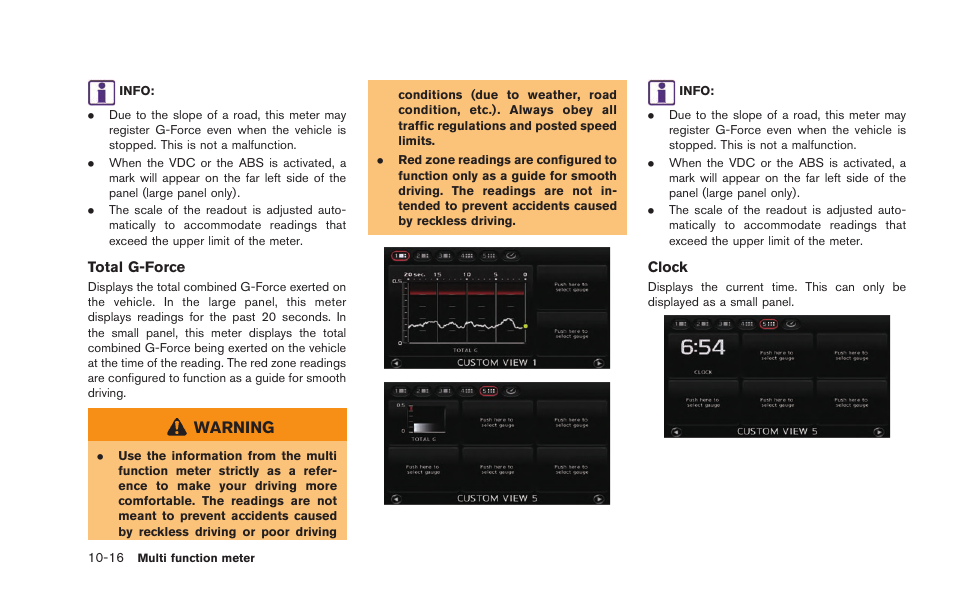 Warning | NISSAN 2015 GT R - Multi Function Display Owner's Manual User Manual | Page 251 / 298