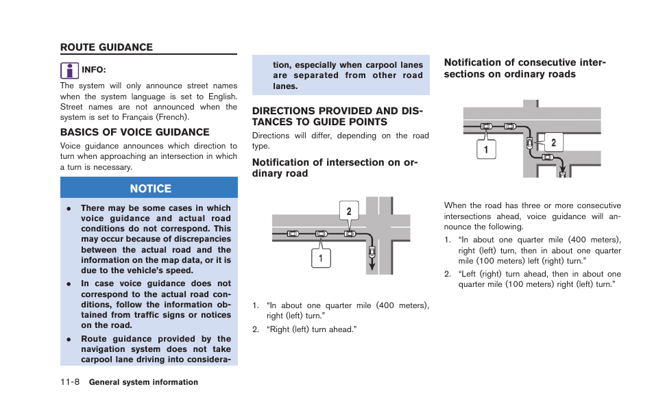 Route guidance -8 | NISSAN 2015 GT R - Multi Function Display Owner's Manual User Manual | Page 269 / 298