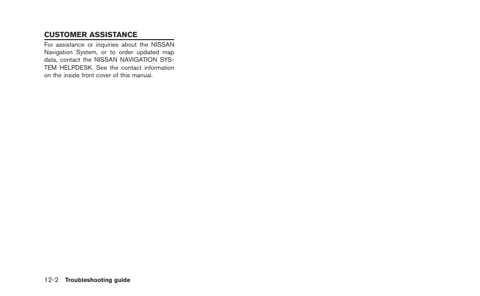 Customer assistance -2 | NISSAN 2015 GT R - Multi Function Display Owner's Manual User Manual | Page 281 / 298