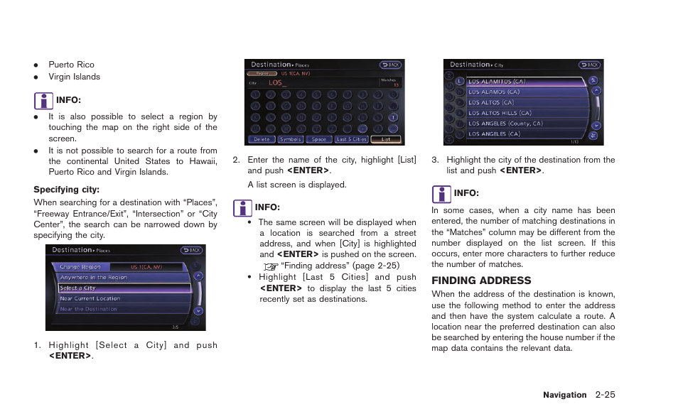 Finding address -25 | NISSAN 2015 GT R - Multi Function Display Owner's Manual User Manual | Page 50 / 298