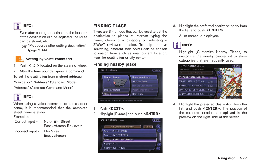 Finding place -27 | NISSAN 2015 GT R - Multi Function Display Owner's Manual User Manual | Page 52 / 298