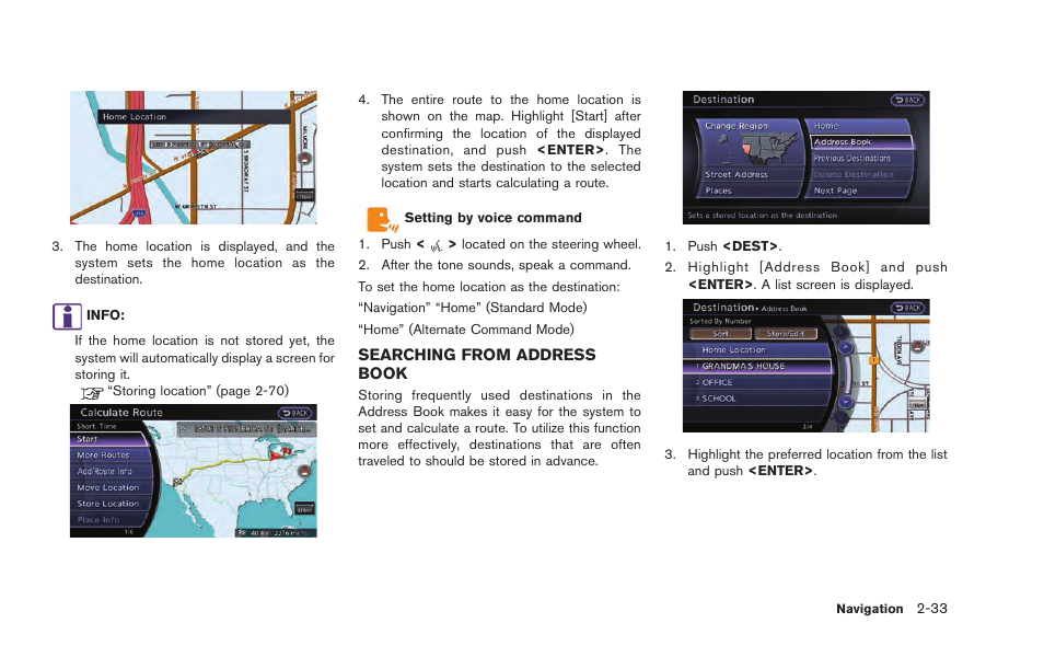 Searching from address book -33 | NISSAN 2015 GT R - Multi Function Display Owner's Manual User Manual | Page 58 / 298