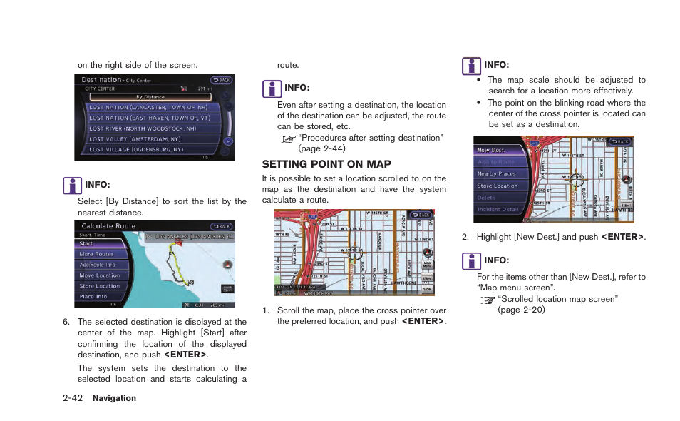 Setting point on map -42 | NISSAN 2015 GT R - Multi Function Display Owner's Manual User Manual | Page 67 / 298